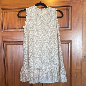 Hayden Girls Lace Sleeveless dress in Cream size xl